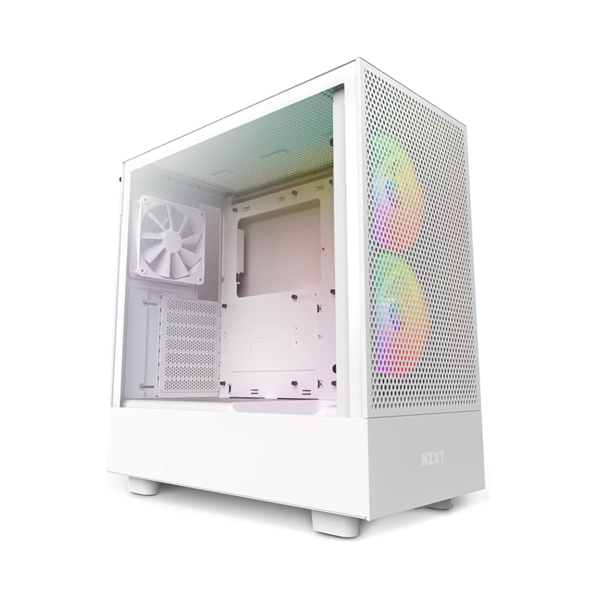 Imagen de Gabinete Medio Compacto NZXT H5 Flow RGB Ventana Vidrio Templado Blanco